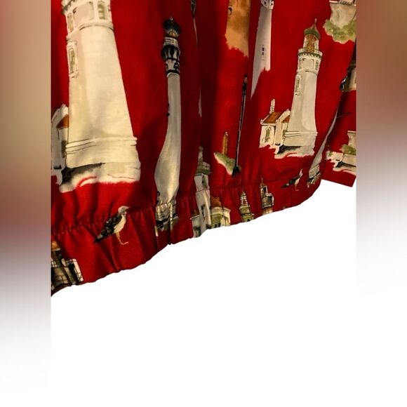 Lighthouse Vintage Jacket Size M Vacation Maine Spring Ocean Red - Picture 7 of 13